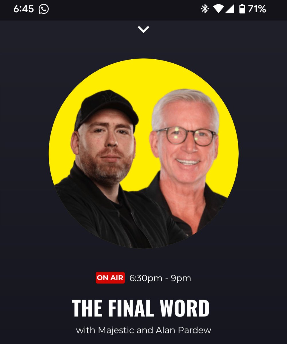 You guys any closer to doing a LIVE reacts show after Super Sunday finishes <a href="/TheTotallyShow/">The Totally Football Show</a> ? 🙏

So I don't have to listen to this trash whilst cooking my tea 😒