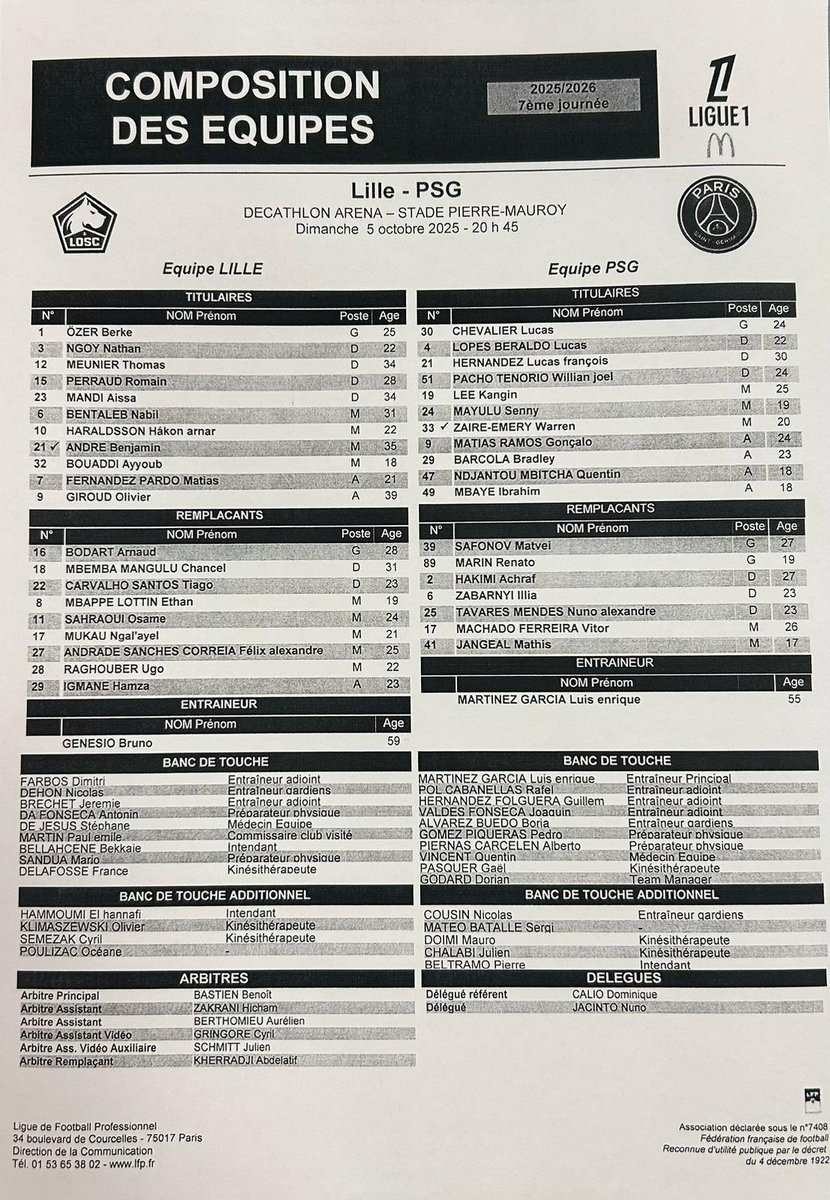 Les choix forts de <a href="/LUISENRIQUE21/">LUISENRIQUE</a> 🙏

<a href="/JulienMaynard/">Julien Maynard</a> <a href="/MegaPSG_/">MEGA PSG 🇵🇸</a> <a href="/PSG_inside/">Paris Saint-Germain</a>