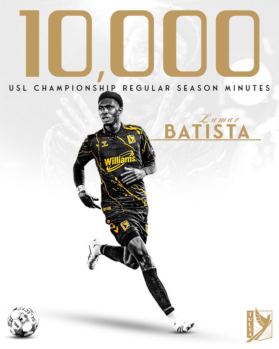 FC Tulsa (@fctulsa) on Twitter photo 1๏ธโฃ0๏ธโฃ,0๏ธโฃ0๏ธโฃ0๏ธโฃ <a href="/USLChampionship/">USL Championship</a> Regular Season minutes (and counting) for Lamar Batista โฑ๏ธ 1๏ธโฃ0๏ธโฃ,0๏ธโฃ0๏ธโฃ0๏ธโฃ <a href="/USLChampionship/">USL Championship</a> Regular Season minutes (and counting) for Lamar Batista โฑ๏ธ