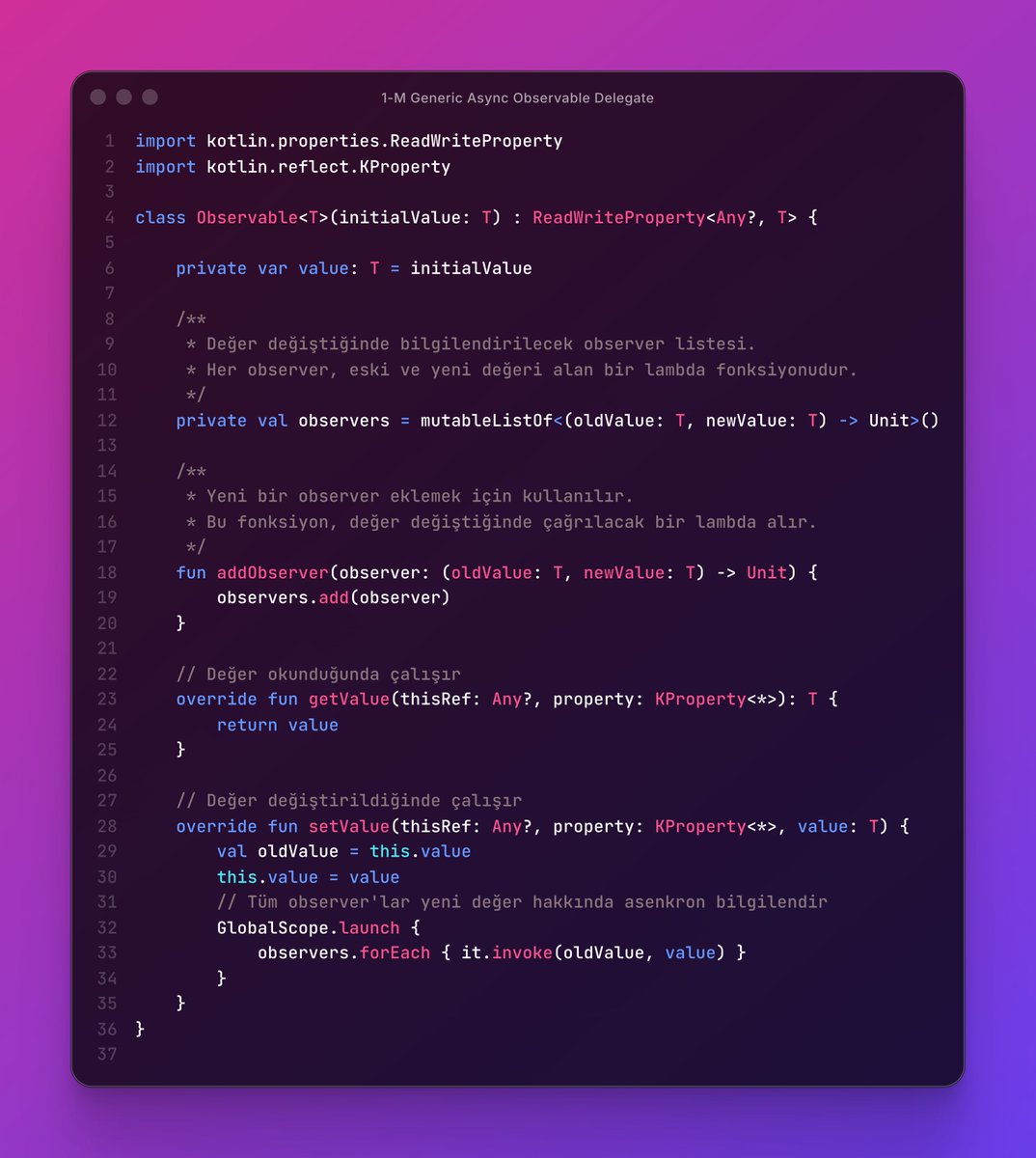 drmobiledev_tr's tweet image. Kotlin dilinde 1-M Generic Async Observable Delegate

#AndroidDev #KotlinObservable