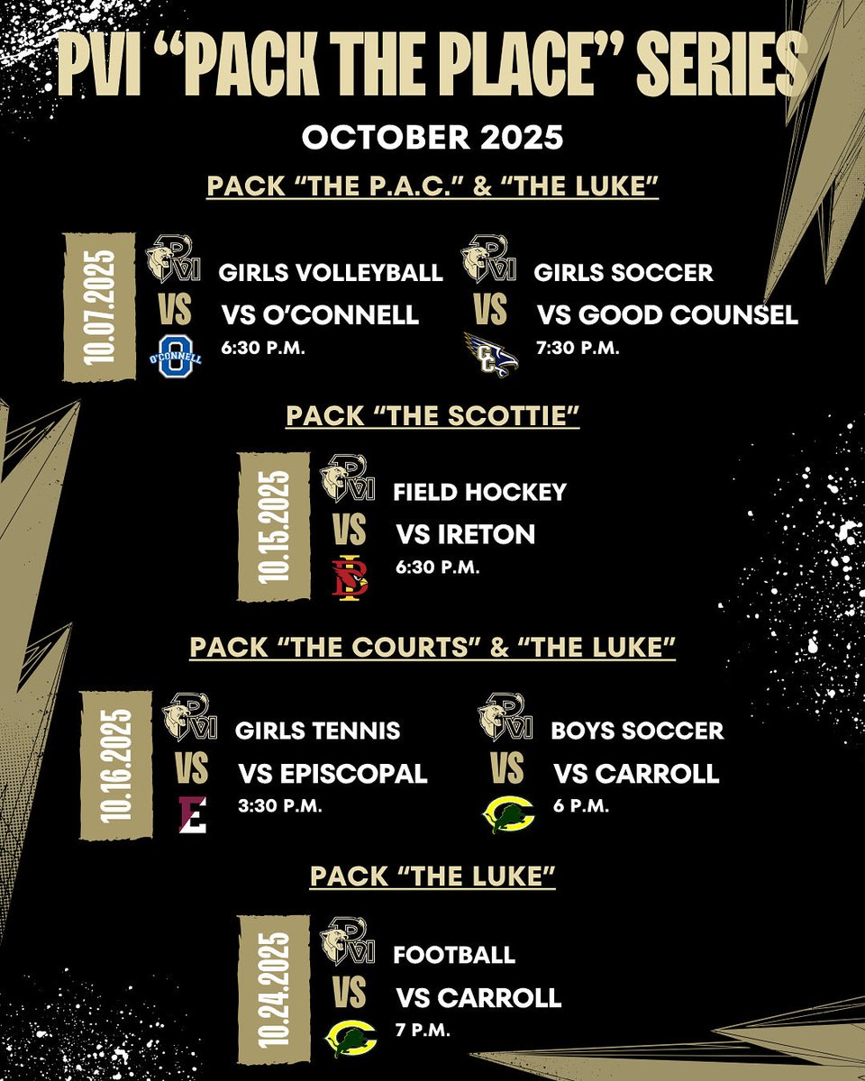 Panther fans - We need you! Let’s PACK THE PLACE as we near the playoff season. There will be PVI swag giveaways at each of these events! 

LETS GO PVI!