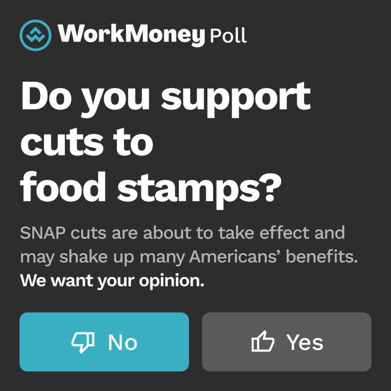 workmoney's tweet photo. SNAP cuts are about to take effect nationwide.

Families could lose between $72 and $231 per month in support.

The CBO estimates 2.4 million fewer Americans will get food stamps monthly.

We’re asking: Do you support these cuts?