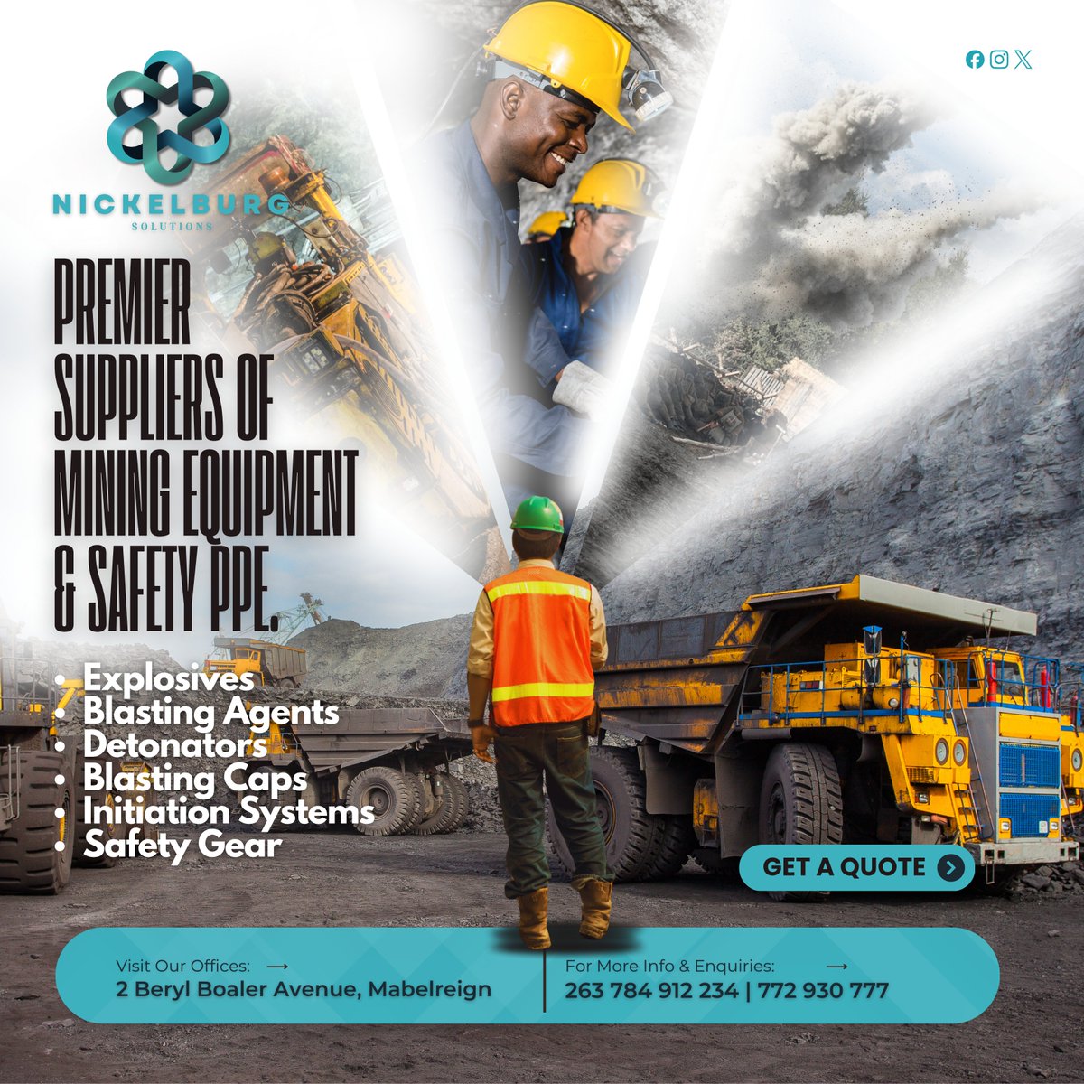 DesignedBySimba's tweet image. True Facts: Bold design visuals ATTRACT clients. 

We designed this Digital Ad. for Nickelburg Solutions, an industrial powerhouse in the supply of mining equipment and safety gear.

Level up your online branding with @DesignedBySimba Today ! wa.me//263774397898