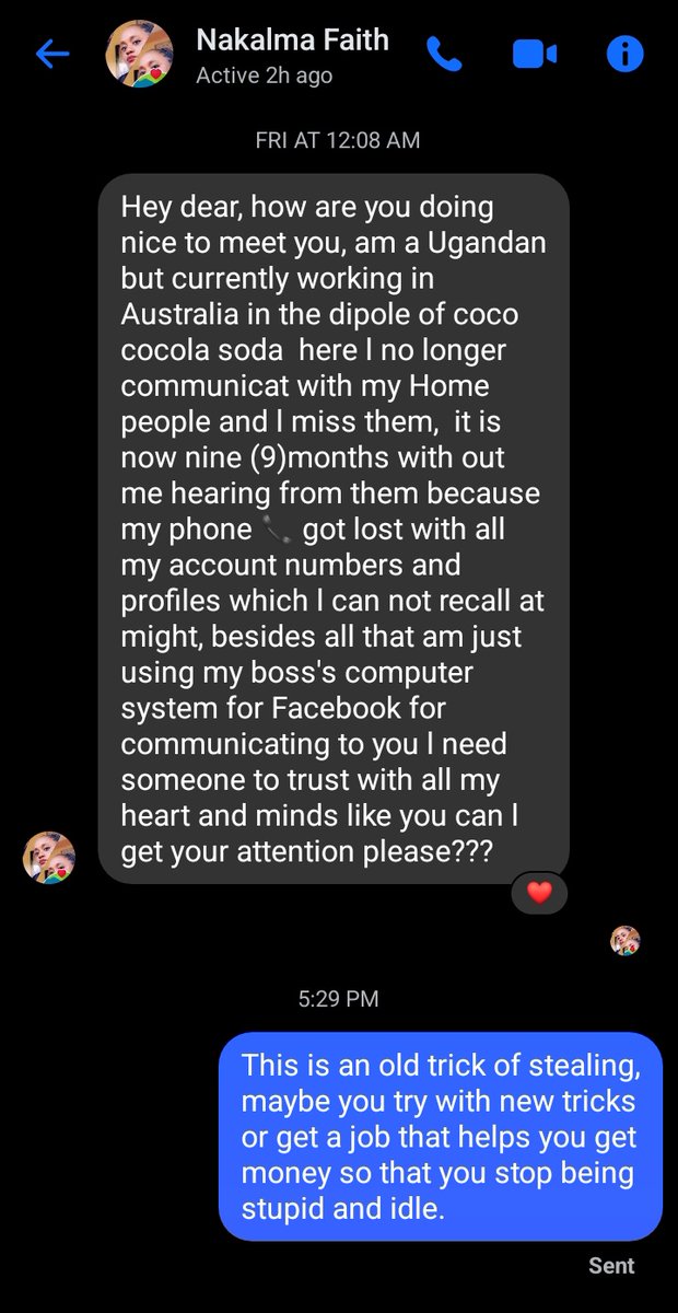 How would you reply to such messages, 
Let's see.

Me: