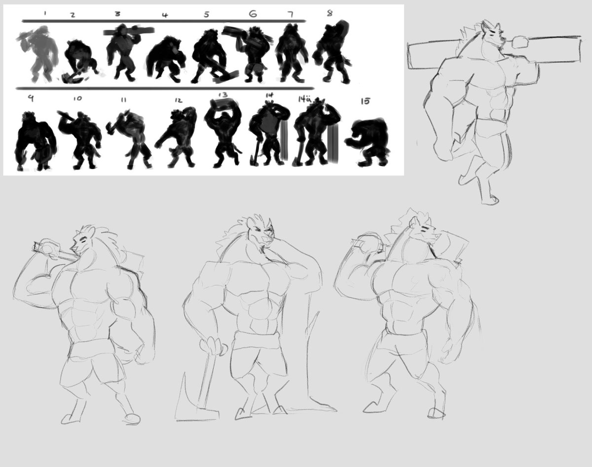 WIP
Sketching out a friend’s buff Gnoll hyena character