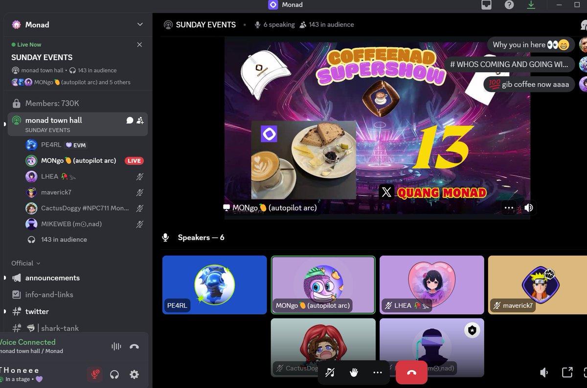 Gmonad everyone
Let’s join  Sunday event on Monad’s Discord, it’s super fun

discord.com/channels/10363…