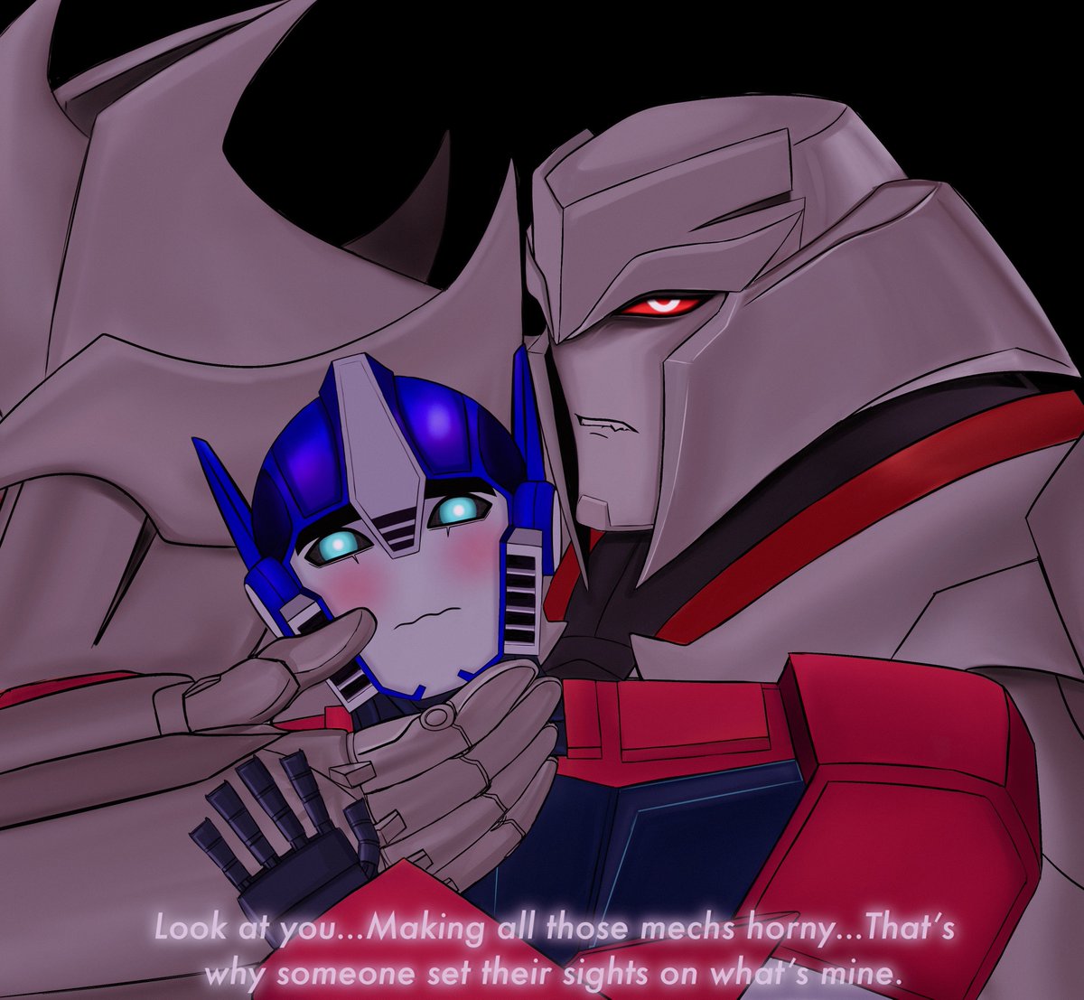 kvlace's tweet image. poor orion, dealing with the jealous and possessive gladiator. 
#mop #megop #tfp #Transformers #maccadams #valveplug #mechs