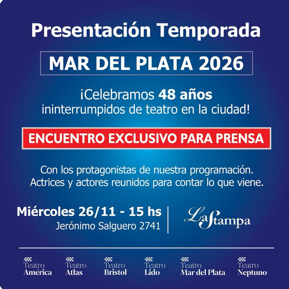 📌Anticipo de los ocho títulos ya confirmados para nuestra temporada teatral de Mar del Plata!

(Por orden alfabético)

- Chanta

- La cena de los Tontos

- Made in Lanús

- Pretty Woman

- Quién es quién

- Sex, la obra

- Toc Toc

- Una clase especial