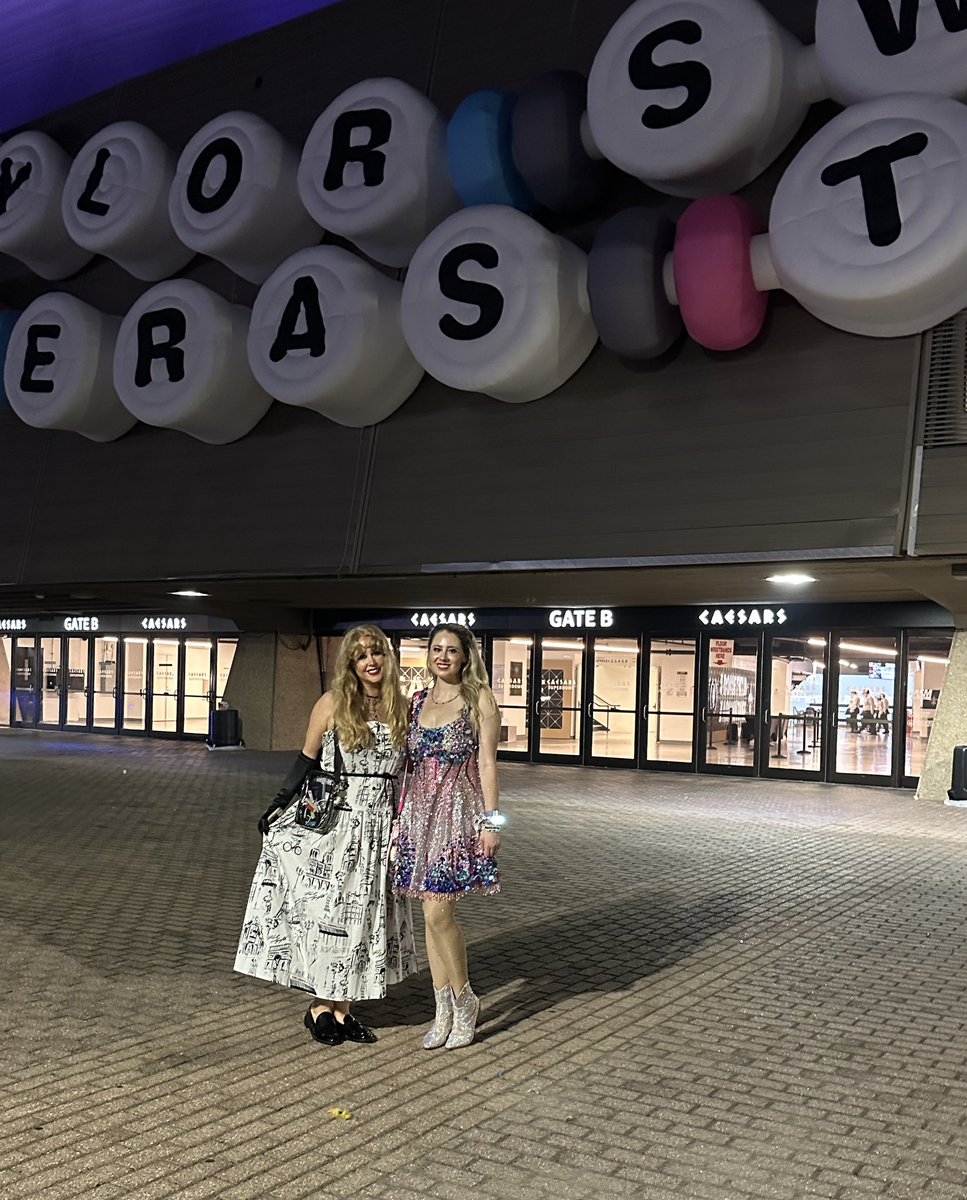 rsloverr6's tweet photo. @taylornation13 We fount ourself under a giant friendship bracelet (and then on Bourbon St. in NOLA overtaken with swifties!) #tsthelifeofashowgirl @taylornation13 https://t.co/P3FPKuU4eu