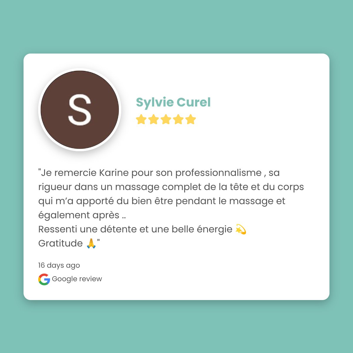 Encore un superbe témoignage! Quel bonheur d'avoir des clients géniaux!

Prenez soin de vous 🌿

#massage #massagebienetre #sante #bienetre #relaxation #emotions #boncadeau #sophrologie #antiage #acupression #antistress #fascia #bio #massageaixenprovence #aixendetente