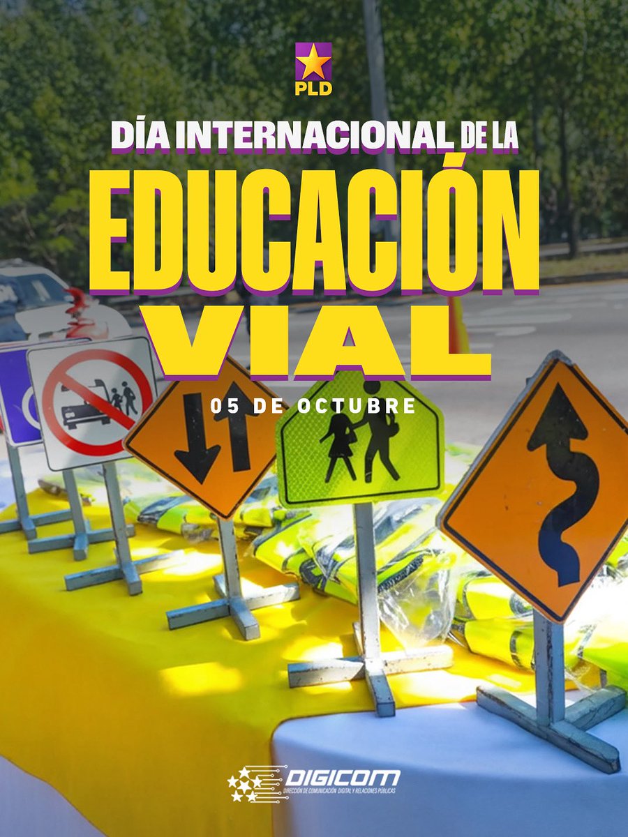 DIGICOMPLD's tweet image. Hoy, 5 de octubre, se celebra el Día Internacional de la Educación Vial, proclamado para concientizar sobre el respeto a las normas de tránsito y la seguridad en las vías. 🚦

Desde la #DIGICOMPLD resaltamos que una ciudadanía bien educada en las calles significa menos accidentes…