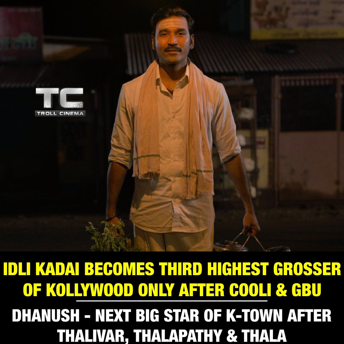 #Dhanush - The Big star next to Thalaivar, Thalapathy &amp; Thala 🔥

#IdliKadai <a href="/dhanushkraja/">Dhanush</a>
