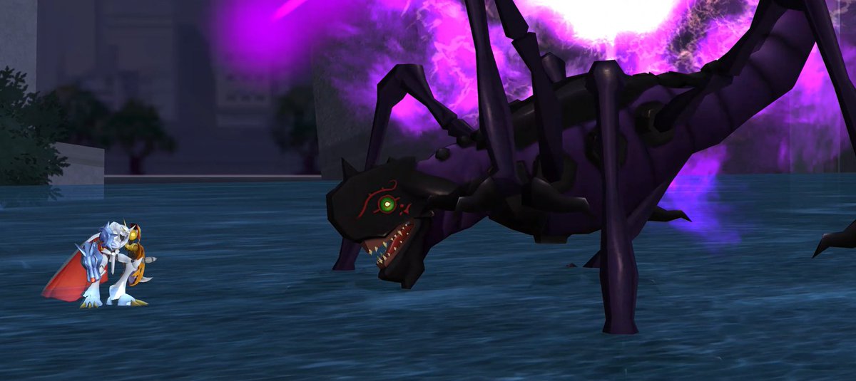 DRA_Remake's tweet image. As the ultra of Diaboromon, this monster changes the stage to one that can fit it&apos;s size, towering over others as it preforms unblockable tail swipes, rains of energy, rivers of cannon fire, and unleashes a tracking swarm of Tsumemon!

#Armageddemon #projectdigimon