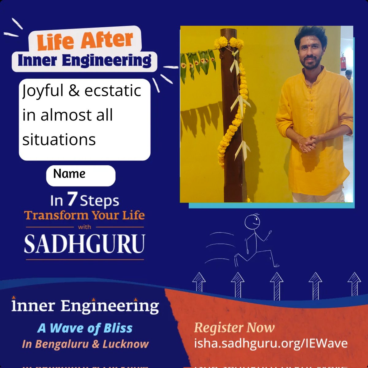 Paluri999Sai's tweet image. I didn't have any issues before going to IE & went to explore meditations.
Tools of #innerengineering & shambhavi mahamudra together made me experience things I can never put in words. It was a blast.
#MyInnerEngineeringStory
#meditation #yoga #Sadhguru