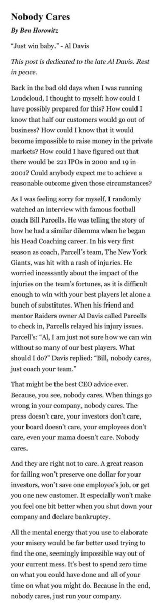 Andreessen Horowitz Co-founder on a hard truth: "Nobody Cares"