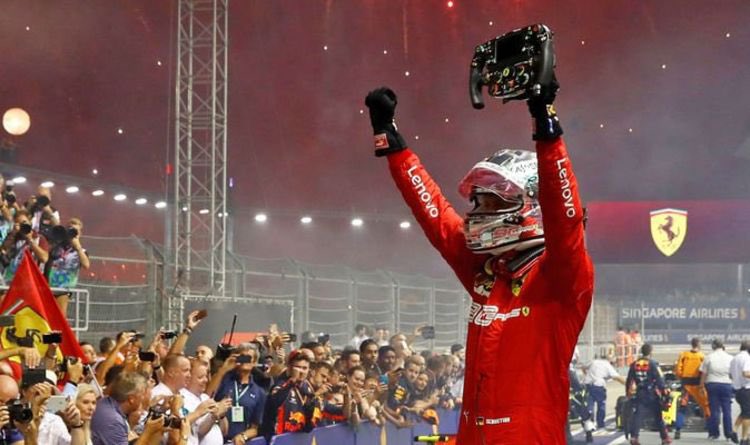 George Russell with the 2019 Seb Vettel Singapore celebration! 

#F1 #SingaporeGP