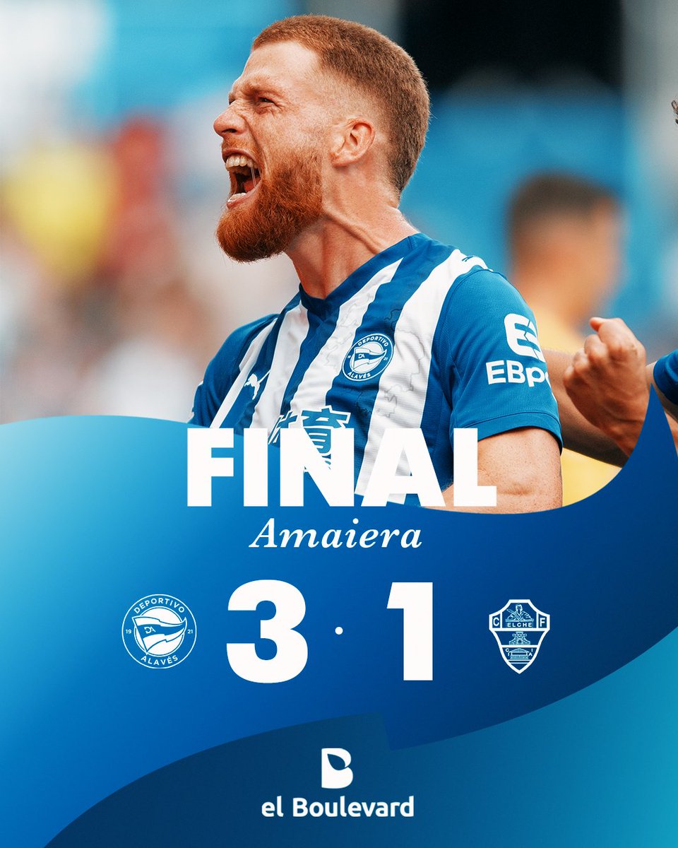 🔚 ¡¡¡VICTORIA GLORIOSA EN MENDI!!!

¡¡¡PARTIDAZO DE NUESTROS GUERREROS PARA SUMAR EL TERCER TRIUNFO DE LA TEMPORADA!!!

#LALIGAEASPORTS
#AlavésElcheCF | #GoazenGlorioso ⚪️🔵