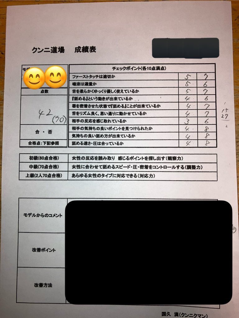 クンニクマン@唯一無二クンニのプロ・舐め師 (@kunnikumann) on Twitter photo 【クンニテクニック検定開催】
クンニテクニック検定を開催しております‼️
合格者にはテクニック認定証を発行しています‼️
(初級、中級、上級、初段、二段、三段)
クンニクマンが皆さんのクンニテクニックを保証するということです。
有効期限は1年です! 【クンニテクニック検定開催】
クンニテクニック検定を開催しております‼️
合格者にはテクニック認定証を発行しています‼️
(初級、中級、上級、初段、二段、三段)
クンニクマンが皆さんのクンニテクニックを保証するということです。
有効期限は1年です!