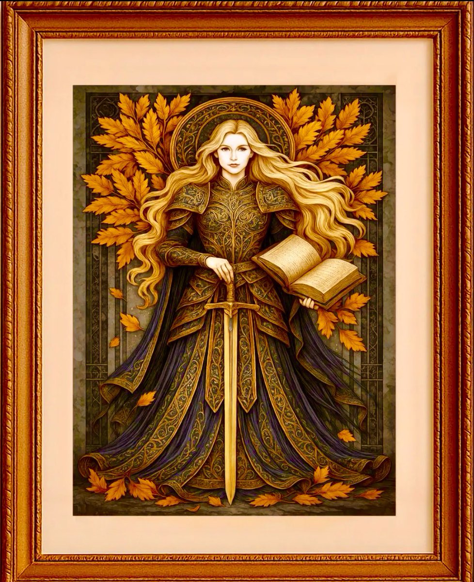 ScorpioLisaM's tweet image. On Sundays we wear gold. Art from SagesOfThePast, on Etsy. #coloroftheday #SundayVibes #AutumnVibes