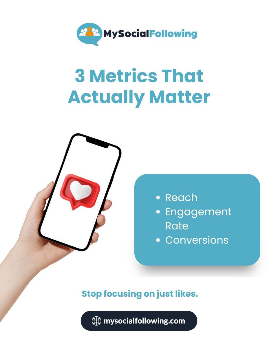 MySocialFollow's tweet image. Likes don’t pay the bills. 💸 

These are the 3 metrics that truly move the needle: Reach, Engagement, Conversions. 

Focus on them and watch your business grow. 🚀

 🔗 mysocialfollowing.com

#SocialMediaStrategy #ContentCreatorTips