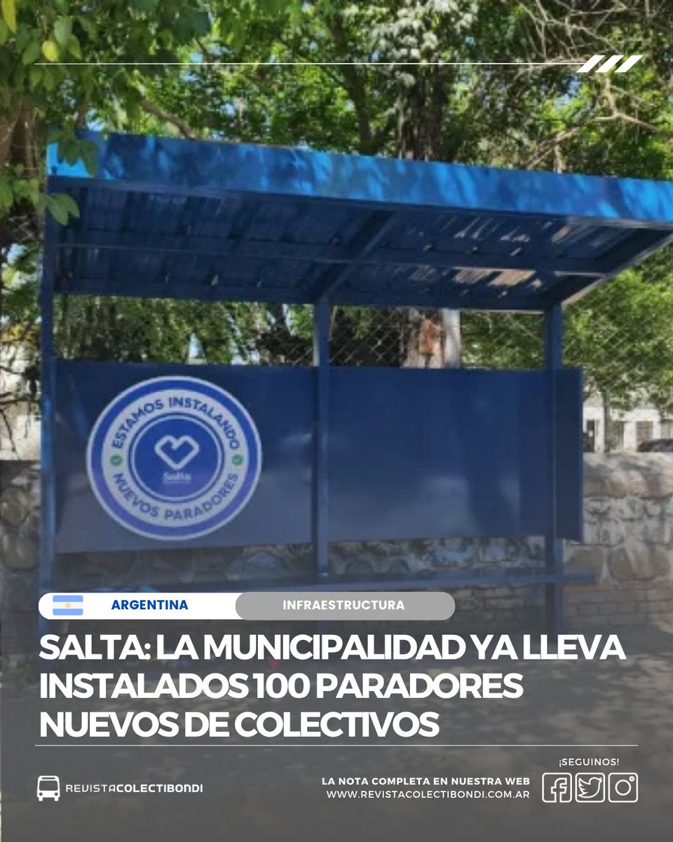 Salta: La Municipalidad ya lleva instalados 100 paradores nuevos de colectivos

revistacolectibondi.com.ar/2025/10/06/sal…