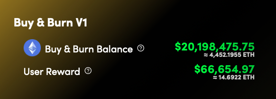 Just In! #Titanx  now has enough #eth in the V1 Buy &amp; Burn to burn 126% of the total circulating  supply and 178% of the liquid supply. 🤣 DO I HAVE YOUR ATTENTION? go here to see details  app.titanx.win/buyandburn