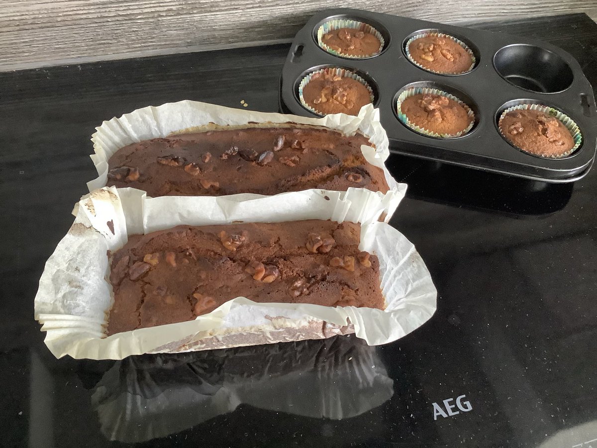 Mairebc's tweet image. #Bakingfail I forgot to put the baking powder into my #glutenfree banana and walnut loaves. They are not as good as usual but that’s ok.