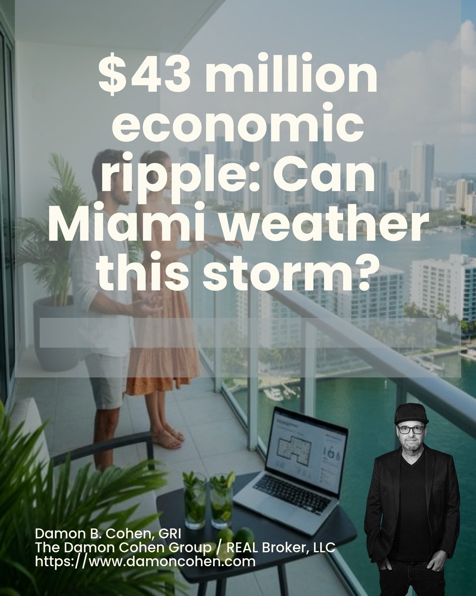damoncohen's tweet image. Miami condo sales dropped 17.3% this July, affecting our local economy by over $43 million! Sellers are feeling the squeeze, and we're all connected in this. If you're buying or selling, let's talk. Thoughts on the market shift? Comment below! #MiamiRealEstate #SupportLocalMiami