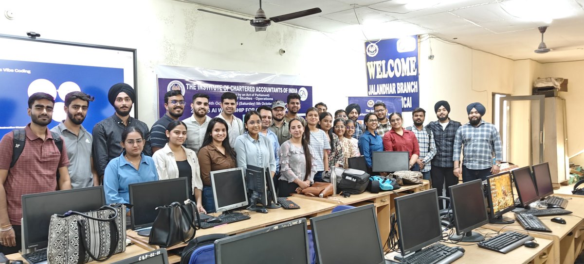 mohitgaba's tweet image. Honoured to be a faculty for the AURA (AI Understanding for Rising Achievers) course by BOS ICAI &amp;amp; Jalandhar Branch.
A wonderful, interactive &amp;amp; practical session with bright CA students!
Grateful for the opportunity. 🙏
#ICAI #AURA #ArtificialIntelligence #CAStudents #Thinkbeyond