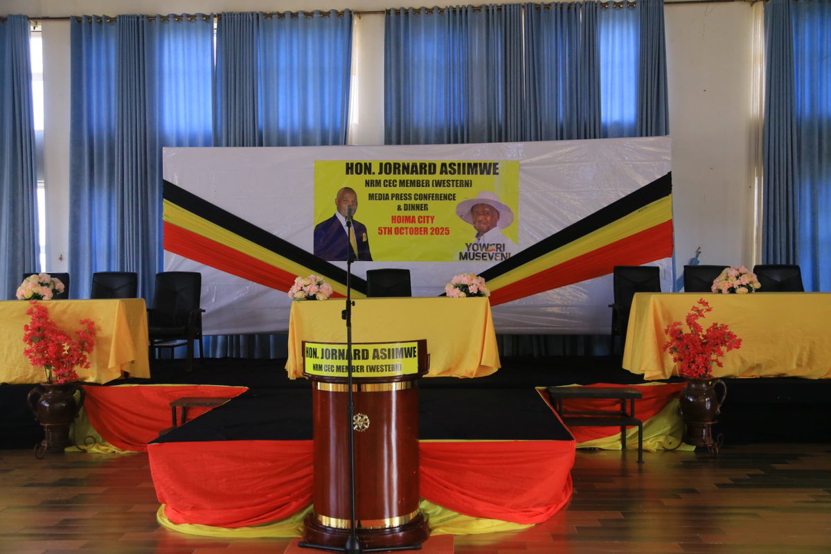 BunyoroSqoop's tweet image. The NRM Vice Chairperson -Western Region Eng. Jonard Asiimwe Akiiki will this evening address media at Resort Hotel in Hoima City.

We will keep you updated.
@nrmwesternug @NRMEASTERNUG @NRMOnline @EngJonard @TodwongR
