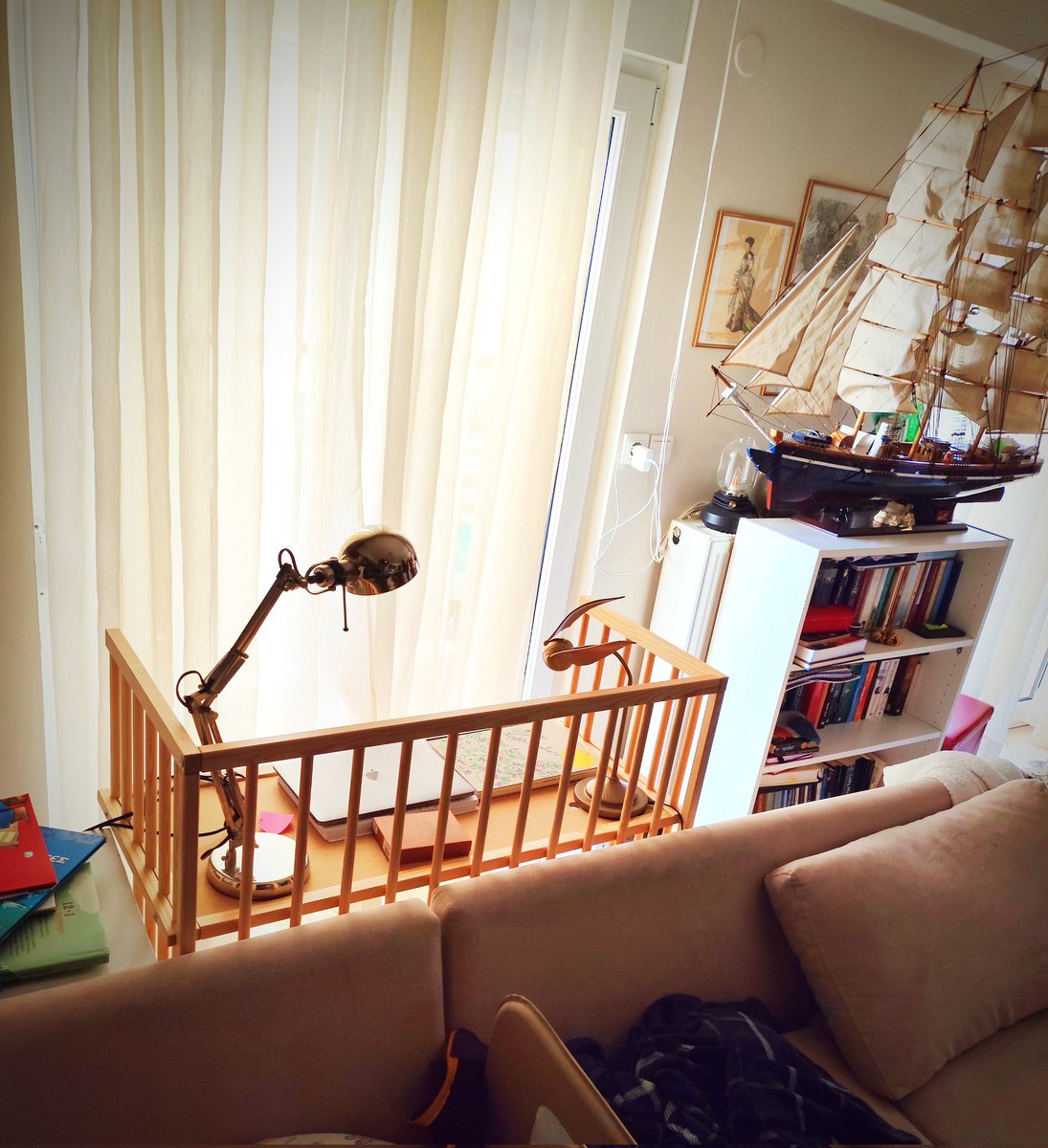 Maria_Konnel's tweet image. Our 9-month-old has officially moved out of the crib, and I’ve officially moved in.💡
I can finally leave my notebook open and my thoughts mid-sentence.
Small apartment+zero space? No problem. Behold; the cresk! (Crib + desk 🪄)

#writingcommmunity 
#AmWritingFantasy 
#amwriting