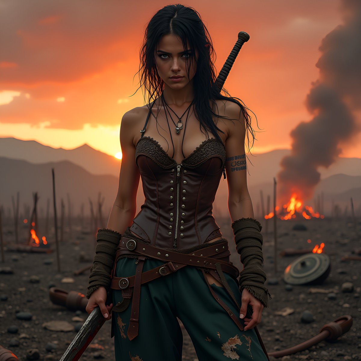 PromptSin's tweet image. Battle-ready warrior! ⚔️ Stand strong and rise above the chaos! 🌅 #WarriorSpirit #Unstoppable