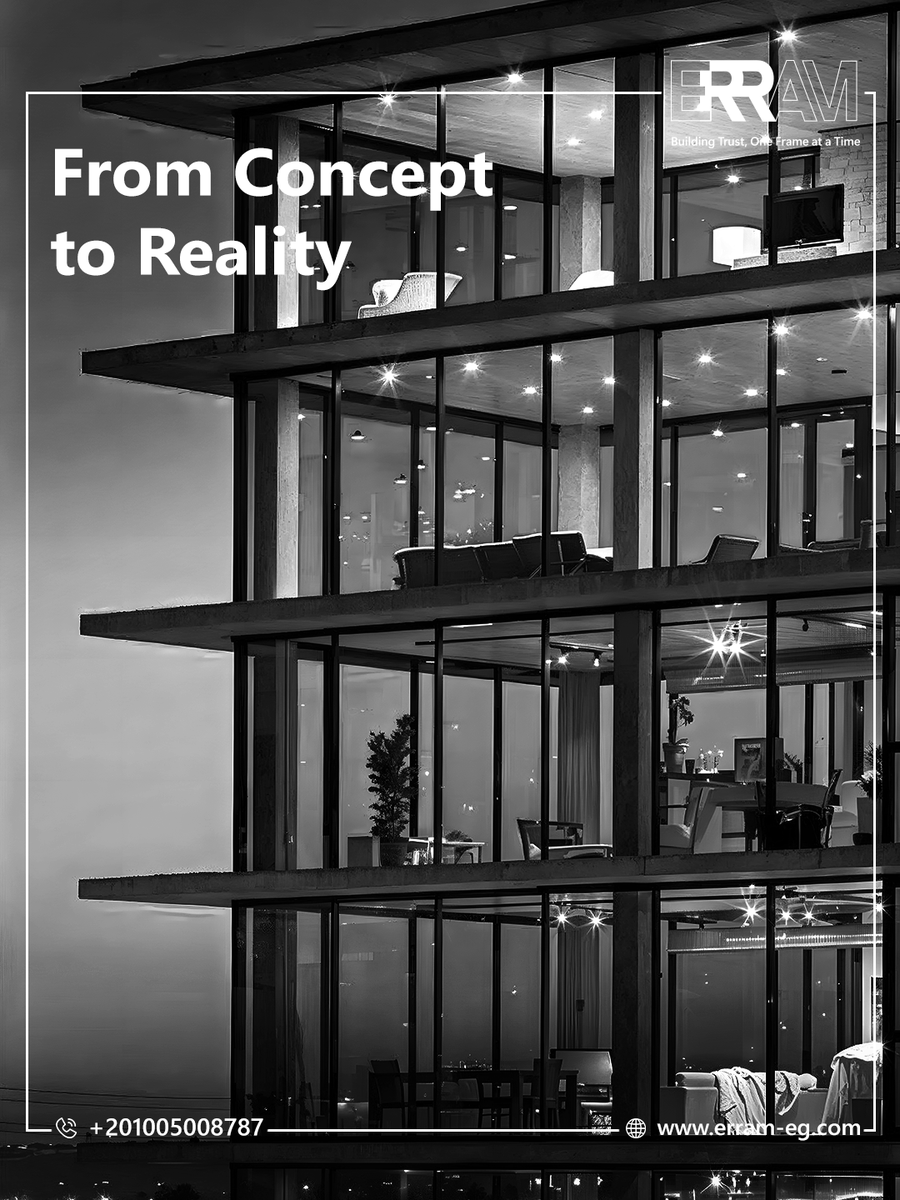 ErramEg's tweet image. ERRAM’s variety in design guarantees flawless alignment with each project’s unique identity, whether it be through minimalism or elegance.
#ErramEg #AluminumAndUPVC #BuildingDesign