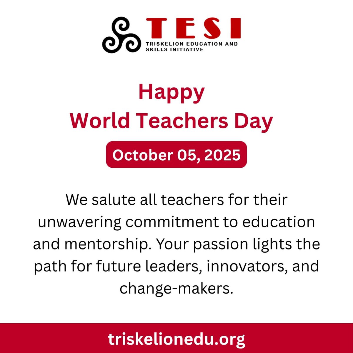 We would like to wish all teachers a happy World Teachers Day!