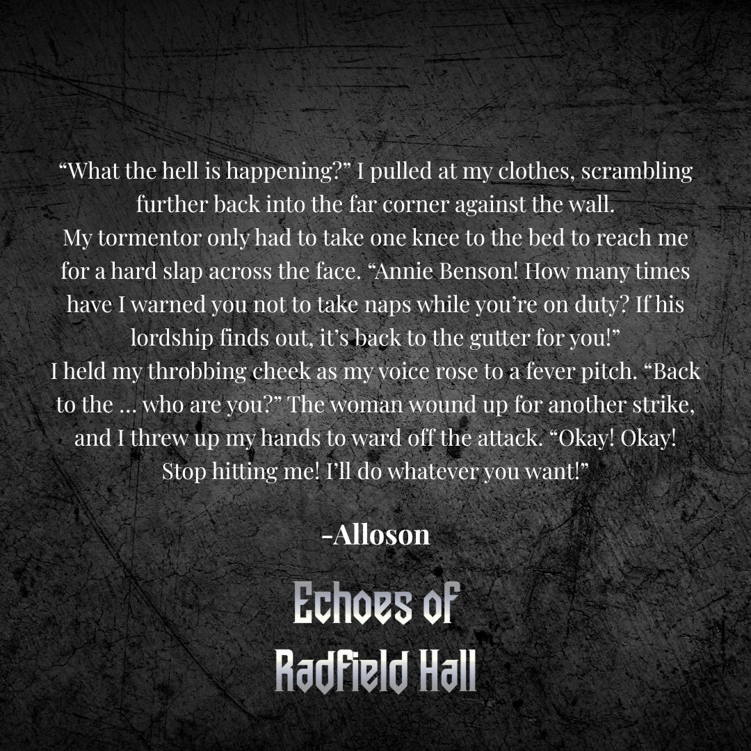 HLCarter_Author's tweet image. Sunday snippets! ECHOES OF RADFIELD HALL is dual POV, so here are snippets from both main characters (Alloson and John).
#sundaysnippet #writingcommunity