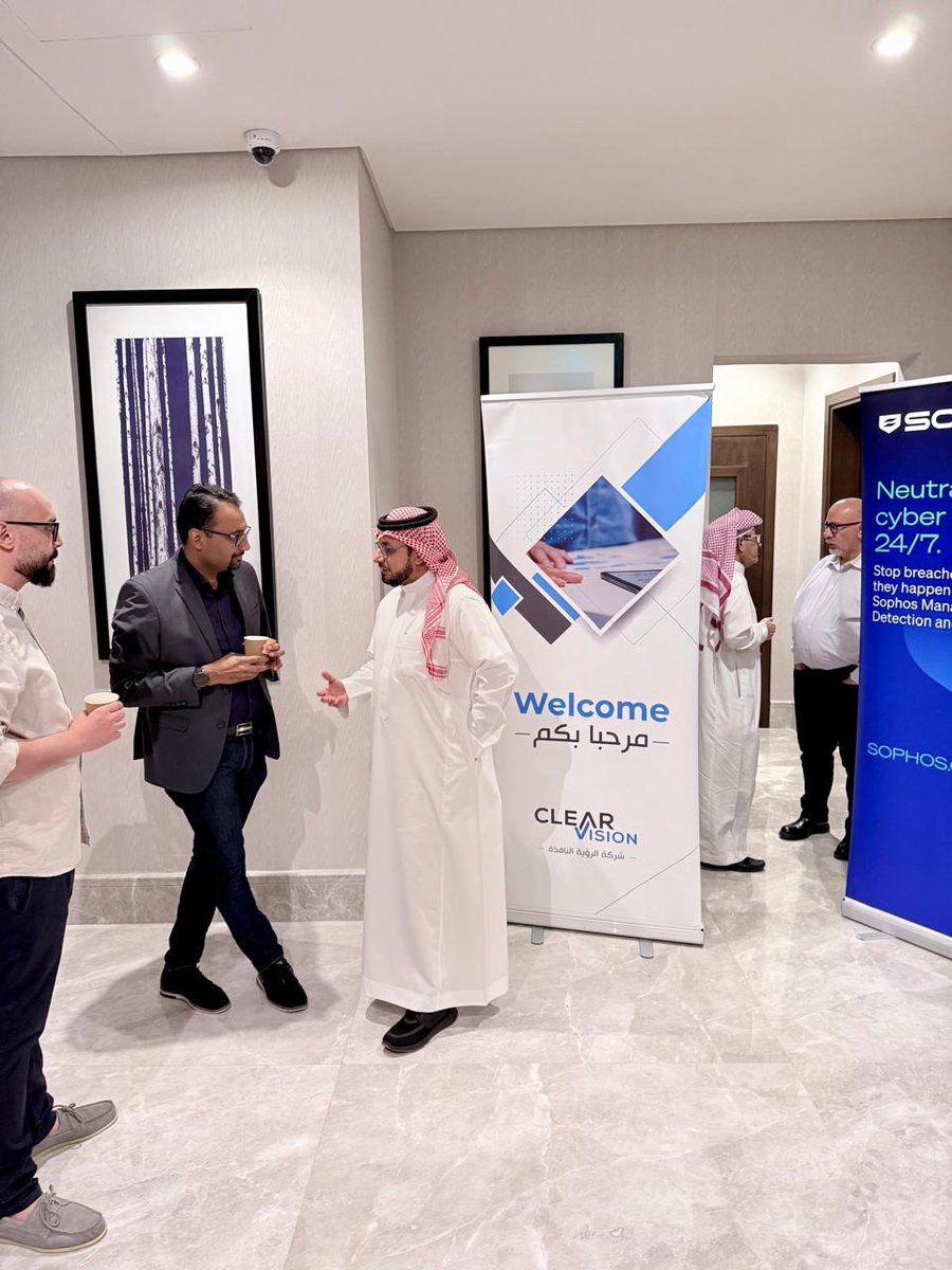 ClearVision_KSA's tweet photo. سعدنا بمشاركة عملائنا في فعالية الرؤية النافذة وسوفوس، يوم مميز جمعنا فيه نقاشات قيّمة حول أحدث حلول الأمن السيبراني 🔒
We were delighted to meet our clients at the ClearVision &amp; Sophos event, a remarkable day filled with valuable discussions on the latest cybersecurity solutions https://t.co/EeuR0HIXjc