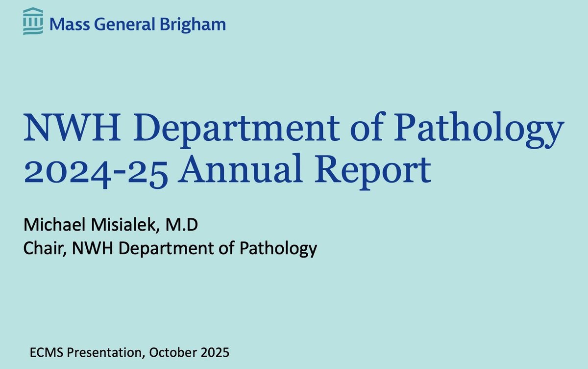 Looking forward to sharing the proud accomplishments of the Pathology Department this week! Amazing work happening at <a href="/newtonwellesley/">Newton-Wellesley Hospital</a> <a href="/MassGenBrigham/">Mass General Brigham</a>
