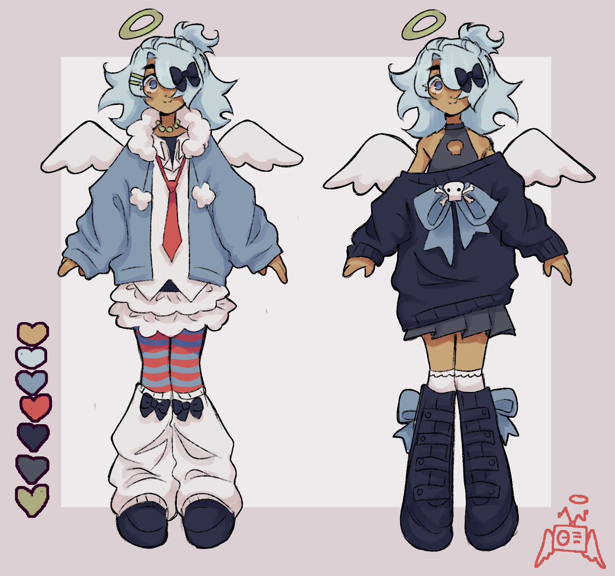angelrad1o's tweet image. anyone want a ref sheet like this for £30?
opening 2 more slots :)

rt appreciated 🌸