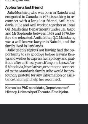 If you know Anil Mandavia reach out to my inbox.