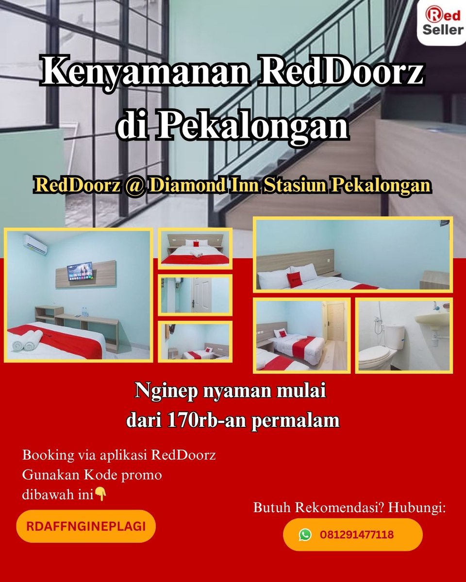 raafi77898's tweet photo. Diamond Inn Pekalongan – Ruang Santai RedDoorzmu
Entah kamu traveller, milenial, atau keluarga – kamarmu sudah siap
#Staycation
#RedDoorz
#StayComfort
#ExplorePekalongan
#PekalonganTrip
#PromoHotel https://t.co/uvcxfvxbFM