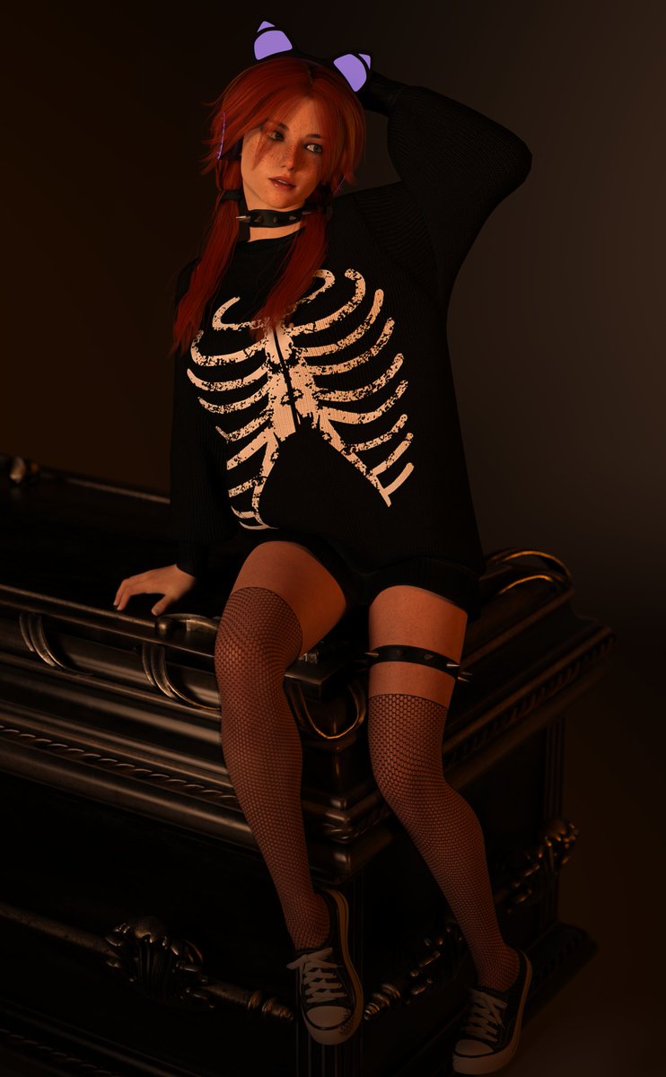 More October-themed renders! Shannon from Unleashed. #avn #3dcg #daz3d #SeductiveSunday