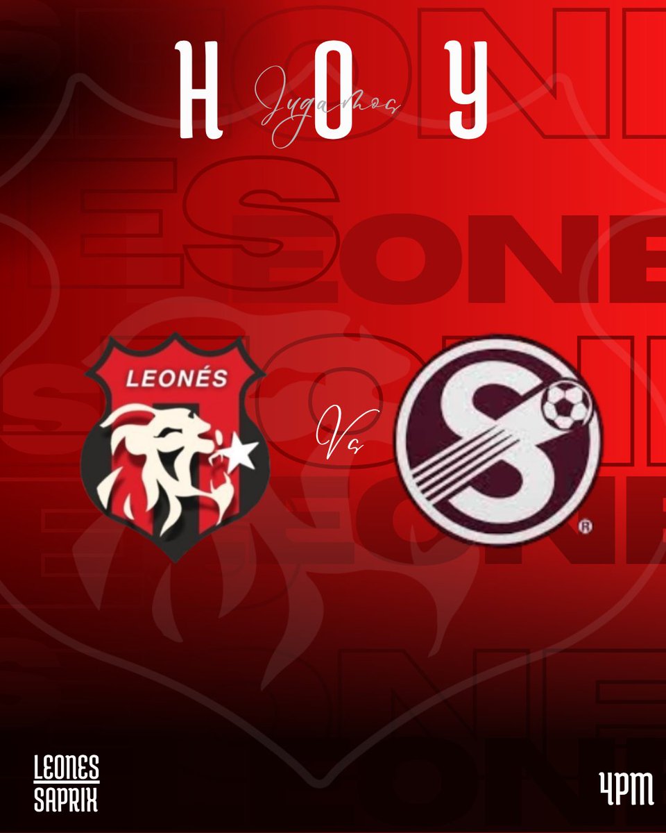 LeonesLDA's tweet photo. ¡HOY JUEGA LEONÉS!🦁♥️🖤

🆚 SAPRIX
🕒4 PM

#SomosLeonés https://t.co/yBTa3tJQnU