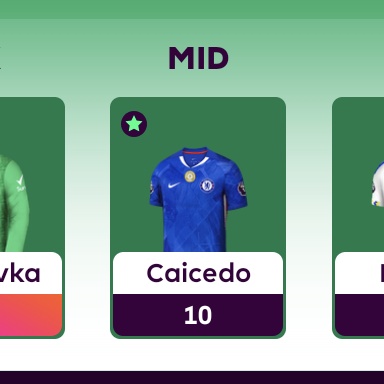 Reijnders starts, meaning Caicedo stays on the bench :(