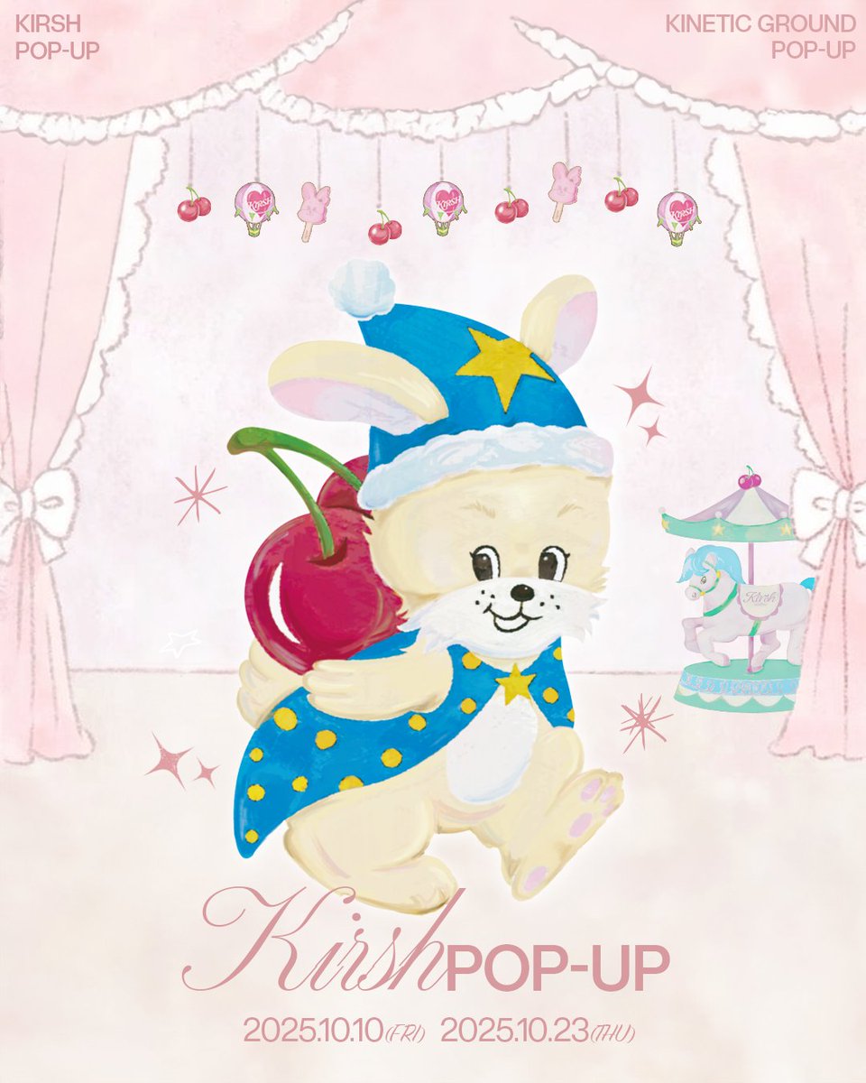 official_KIRSH's tweet photo. KIRSH ‘KINETIC GROUND’ POP-UP D-4🐰🍒
 25AW 멜로우 컬렉션이 팝업으로 돌아왔습니다!
귀여운 멜로우 버니와 함께 다양한 이벤트를 롯데 키네틱 그라운드에서 만나보세요!

📆 Schedule : 10.10(Fri) ~ 10.23(Thu)
⏰ Time : 10:30 ~ 20:00
📍 Location : 서울 중구 남대문로 81 롯데본점 9F https://t.co/qRsRRQDy1z