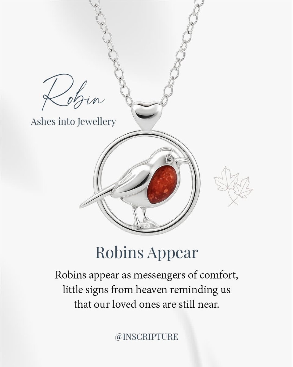 They say when robins appear, loved ones are near… and our Robin Ashes Necklace was created to carry that comforting thought with you always. 🐦 ❤️

inscripture.com/shop/robin-mem…

#whenrobinsappear #robinjewellery #robinnecklace #ashesintojewellery #ashesjewellery