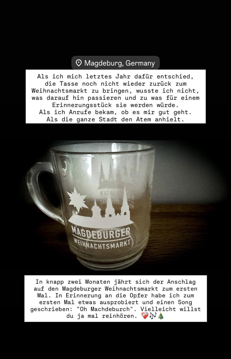 Vielleicht wollt ihr ja mal reinhören ❤️‍🩹🎶🎄: youtu.be/IowFWhmbSeQ #magdeburg #erinnerung