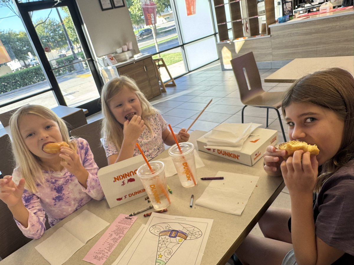 Sundays tradition of <a href="/dunkindonuts/">Dunkin'</a> before church continues!! Great time with my girls before we go and worship the One True King!