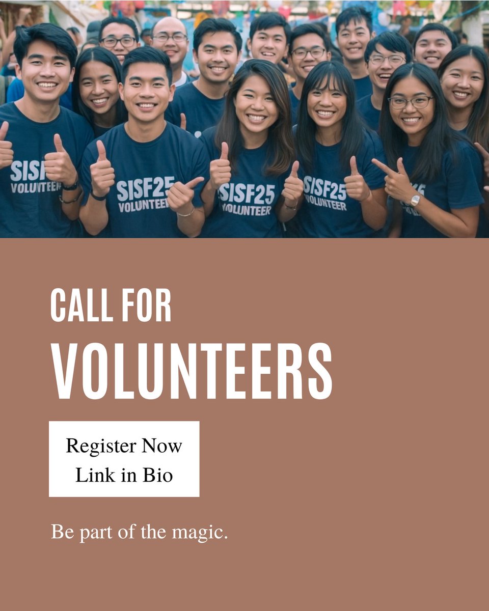sisf_fest's tweet photo. Volunteer Call — Be Part of Movie Magic!
Join us at SISF25, Asia’s first film music &amp; sound festival! From live concerts to masterclasses, help make it happen.

🗓 4–8 Dec 2025
🔗 Sign up: https://t.co/aiFllLv50E
👥 Tag a friend!

#SISF25 #FilmMusicAndSound #LiveToPicture https://t.co/Xk5sg3moVa