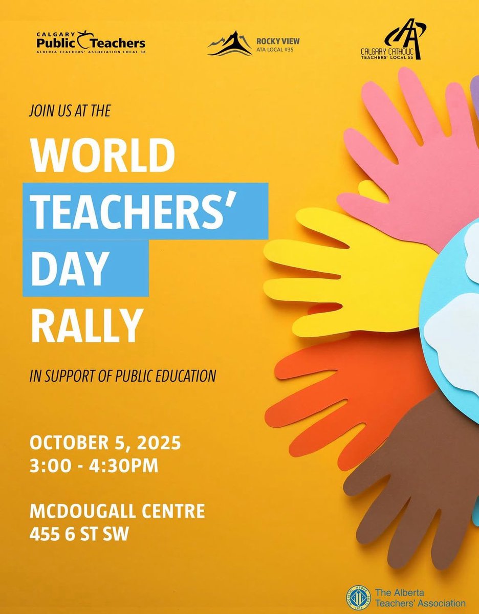 Like this post if I’ll see you there today - retweet if you can’t make it but you’ll be there in spirit! ✏️ 🍎 👩🏻‍🏫 #calgary #yyc #abed #abpoli