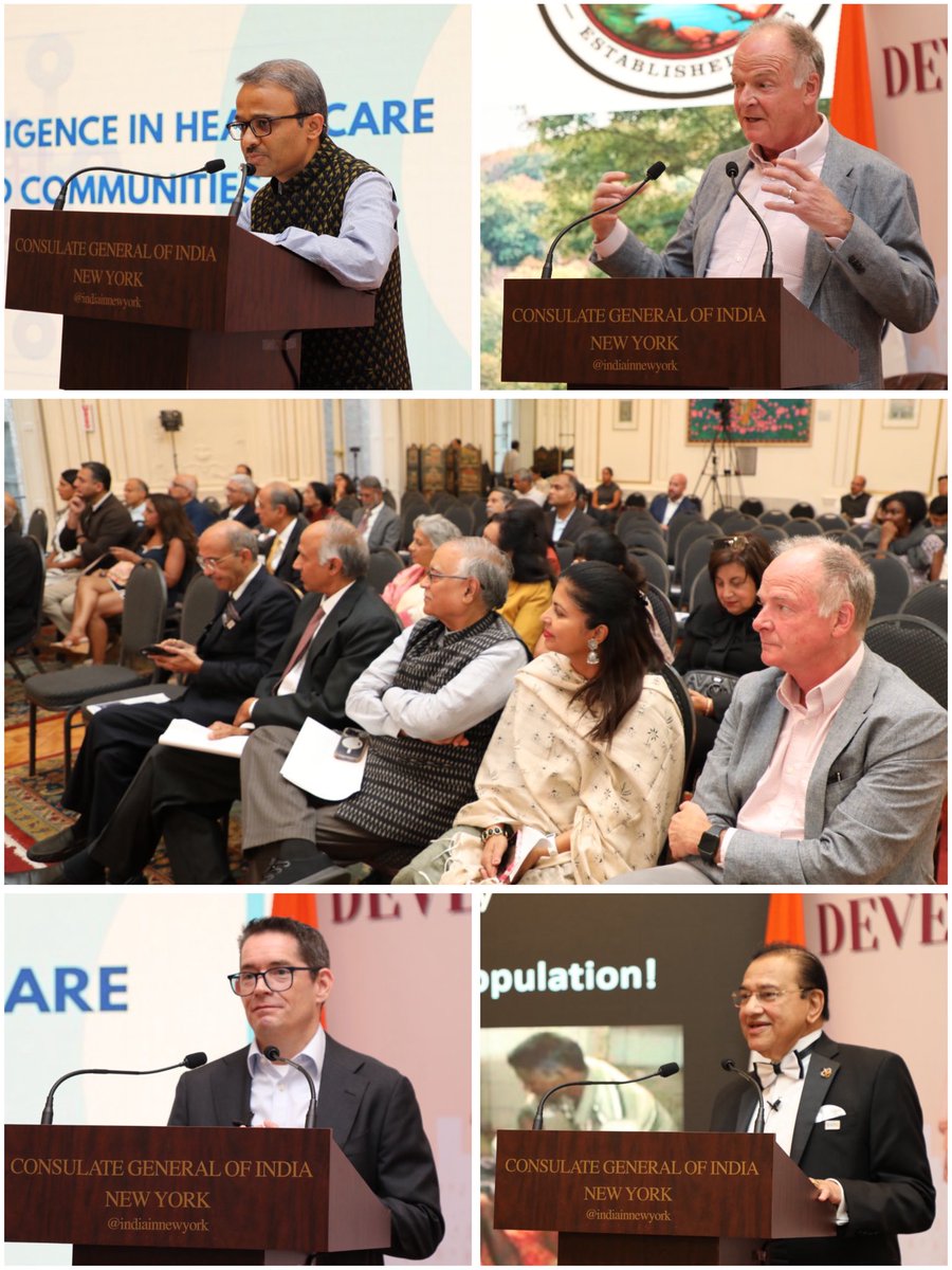 IndiainNewYork's tweet image. An engaging session was held “Role of Artificial Intelligence in Healthcare for Underserved Communities” at @IndiainNewYork with Wheels Global Foundation @WHEELSGF which brought together experts and innovators from India and the U.S. to explore how AI can make healthcare more…